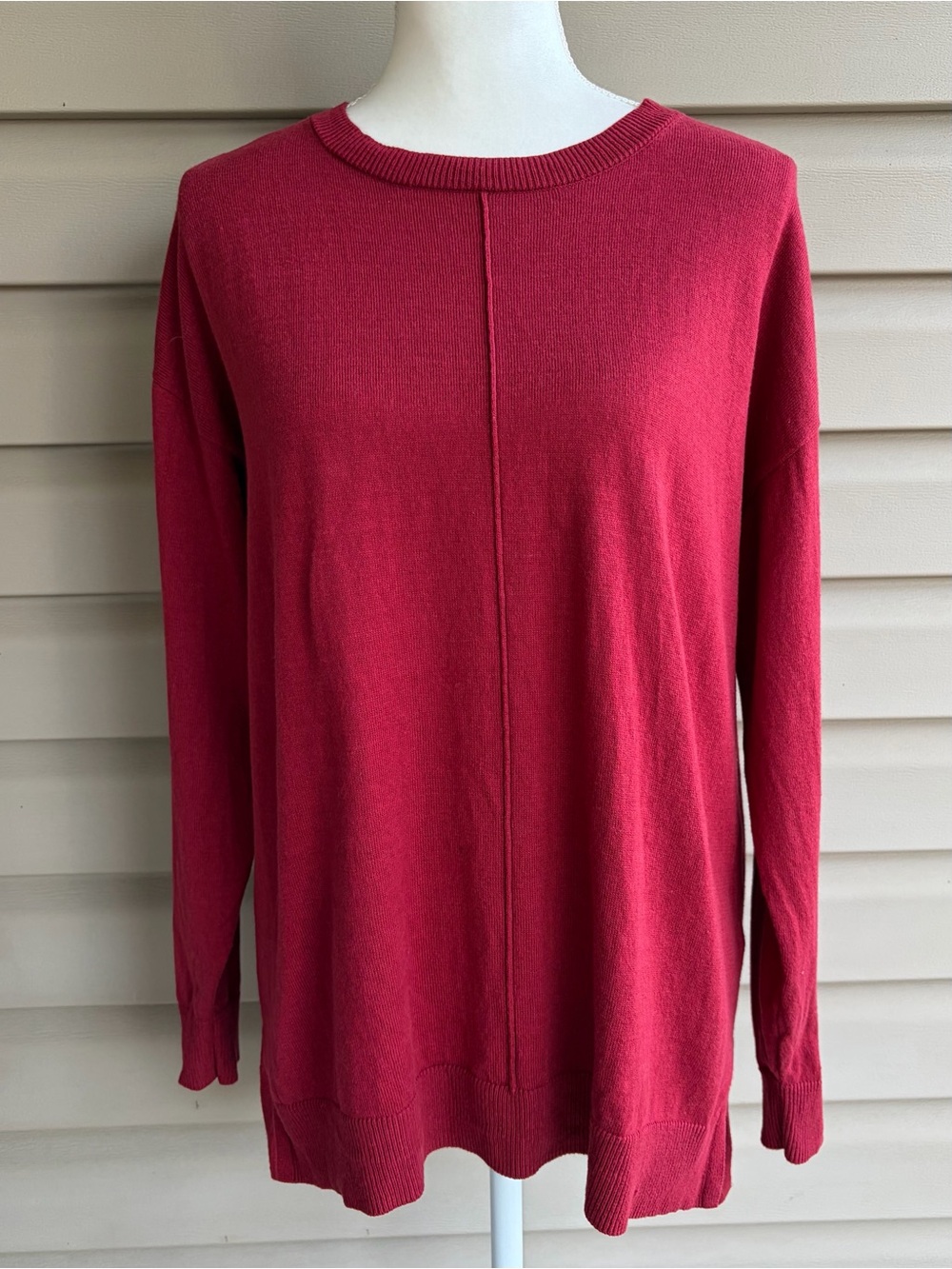 •Anne Klein• Lightweight Knit Brick Red Dolman Sweater - Size Large